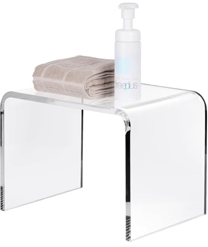 MYOYAY Sgabello doccia sedia plexiglass acrilico sgabello da doccia in acrilico trasparente antiscivolo panca da doccia in acrilico Sgabello Decorativo Casa per bagno, cucina, camera da letto