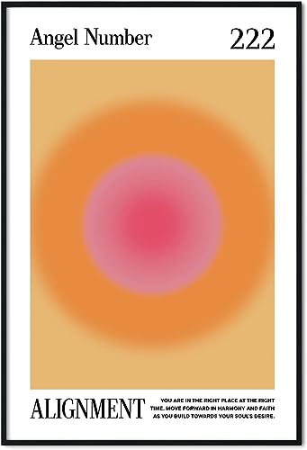 Gtoaxxno Engel Nummer 222 Poster ungerahmt Manifestation Energie Aura Farbverlauf Poster Intuition Druck Wanddekoration Wohnzimmer ungerahmt (30 x 40 cm)