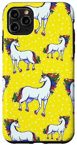 iPhone 11 Pro Max Girls Unicorn Pattern Yellow Phone Case