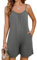 Niwicee Salopette courte pour femme Pantalon de travail d'été ample - Salopette sans manches avec grandes poches Avec Poches Shorts et Bermudas Femme D'Été-Gris-L
