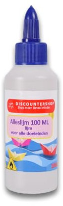 Allekleber Transparent, 100ml Klebeflasche - 4 cm x 14 cm Kunststoffflasche, Ideal für Basteln und Hobbys