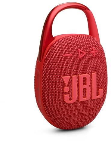 JBL Clip 5 - Altavoz Bluetooth ultra portátil, impermeable y a prueba de polvo, sonido Big Pro con graves fuertes, mosquetón integrado, hasta 12 horas de reproducción, fabricado en parte con