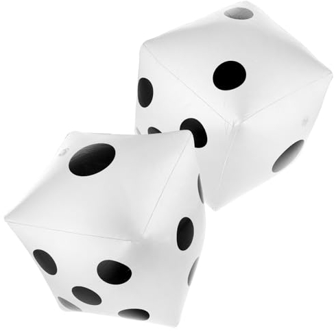 Prasacco Lot de 2 dés gonflables, cubes géants Jumbo gonflables pour piscine - Dés géants pour jeux de piscine, jeux de pelouse, faveur de fête en plein air