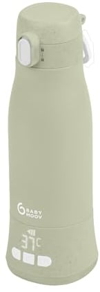 Babymoov Moov & Feed Baby Bottle Warmer, Portable, Wireless - Capacity 340ml - Water or Breast Milk - Adjustable temperature - Keeps liquids warm (up to 7 hours) - USB charging, Sage Green