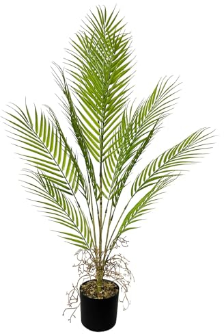 AIVORIUY Grandes Plantes Artificielles Interieur Extérieur en Pot Fausse Plante Verte Décoration avec Faux Branches pour Maison Chambre Salon Balcon Cour Jardin Bureau (95cm Palmiers)
