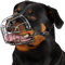 BRONZEDOG Hundemaulkorb Verstellbar Robustes PVC/Metalldrahtkorb für Große und Sehr Große Hunde mit Lederbändern Atmungsaktiv, Trinkfähig, Training, Verhindert Beißen (Rottweiler, PVC)