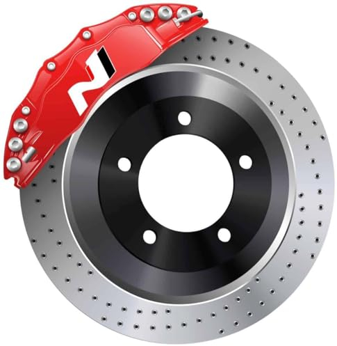 N Performance Bremssattel Aufkleber Hitzebeständig passend für Hyundai Farbe hintere für i30N, i20N, Kona N Performance 7 x 3 cm