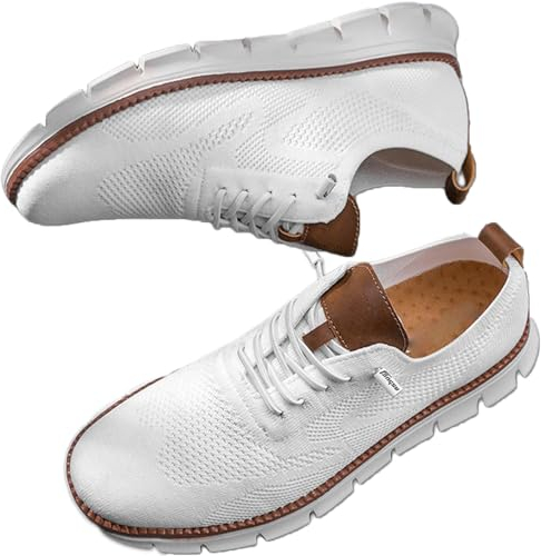 Gqiwub Wearbreeze Schuhe Herren, Urban Ultrabequem Schuhe Herren Walkingschuhe Bequem Atmungsaktive Leichtgewichts Schlupfschuhe (Weiß, Erwachsene, Herren, 42, Numerisch, EU Schuhgrößensystem, M)