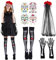 Tag der Toten Haarreif Schleier, Mexikanische Stirnband Kopfschmuck Rosen Totenkopf, Gesichtstattoo Skelett Strumpfhose Handschuhe, Dia De Los Muertos Kostüm Accessoires für Fasching Karneval
