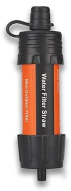 Portable Water Filter Straw - Personal Water Purifier For Hiking, Travel, Camping, Outdoor Adventures(Orange)
