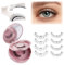 Fadlash Pestañas Postizas Kit Magneticas 2 Pares Pestañas Magnéticas Reutilizables 3D Kit de Pestañas Magneticas Duales Con Clip,Impermeable no Requiere Pegamento (R3+A05)