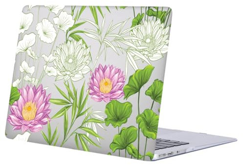 FFBOFFC Hard Cover Compatible with MacBook Pro 13 Inch Case 2015 2014 2013 2012 Model A1502 A1425 with Retina Display, Protective Hard Plastic Laptop Shell for Pro Retina 13, White Lotus