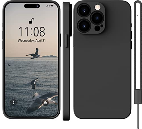 WXX für iPhone 14 Pro Max Hülle Silikon Case, Handyhülle für iPhone 14 Pro Max Dünn Slim mit Microfiber, Kratzfeste Rundumschutz Case Hülle für iPhone 14 Pro Max 6.7'' Matte Schwarz