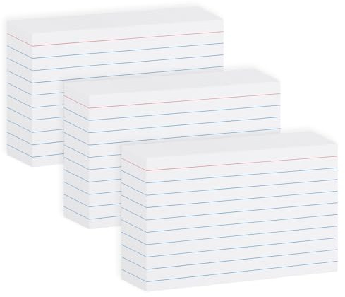 White 5x8 Index Cards Single Sided Ruled 300PCS Goefun