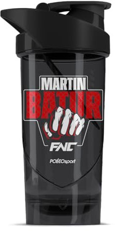 Shieldmixer Hero Pro Classic Shaker Martin Batur - Sans BPA - Accessoire de gym - Shaker à protéines - Gourde de fitness - Rouge - 700 ml