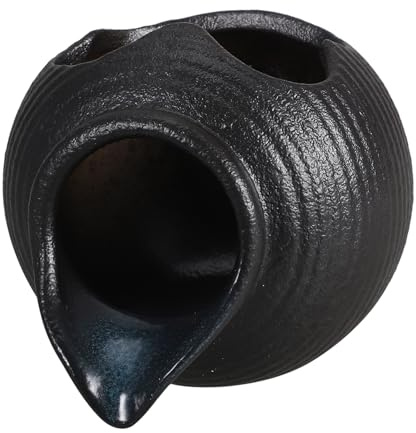 HOLIDYOYO Ceramic Waterfall Fountain Spitter Jar for Desktop Decor Open Top Design for Hydroponic Plants Circulating Water Feature for Indoor Aquariums and Garden Landscapes