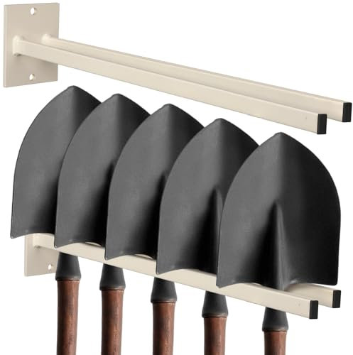 Zonon Extra Long Tool Rack for Shovels Spades Rakes Brooms Shovel Holder for Truck and Shovel Rack Heavy Duty Powder Coated Steel Wall Mount Storage Organizer Garage and Shed