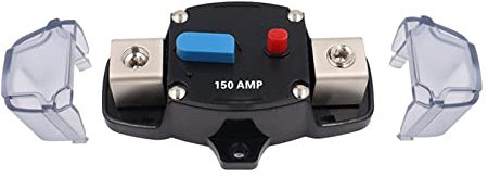MOOEDJKL Disjoncteur Automatique à réinitialisation Automatique DC 12-48 V 50 A, 60 A, 80 A, 100 A, 150 A, 200 A, 250 A, 300 A, amplificateur stéréo de Voiture de Type AGU, Porte-fusible 4GA(5V)