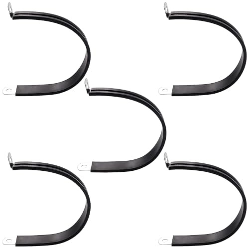 YYIGVMO 5 Stücke 60mm Gummi Gefüttert P Clips, 304 Edelstahl Gummikissen Rohrschellen, Leitungsschelle, für Rohr- oder Drahtschnur-Installation