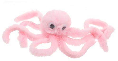 HOLIDYOYO Katzenspielzeug Oktopus Plüsch Interaktives Katzen Spielzeug Zahnungshilfe Kätzchen Kauspielzeug für Drinnen und Draußen Rosa