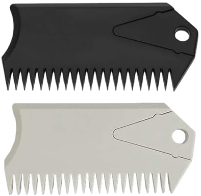 QEXUJOW Cires (Sports et Loisirs),Kit de 2 peignes à farter pour planches de surf, peigne pour enlever la cire, avec clé pour aileron, adapté aux planches de surf