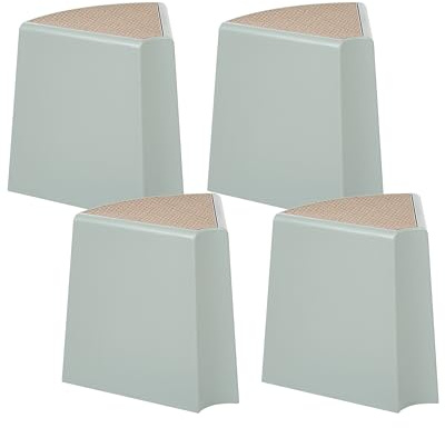 Beliani Sitzhocker 4er Set Kunststoff mintgrün modern stapelbar Indoor & Outdoor Evros