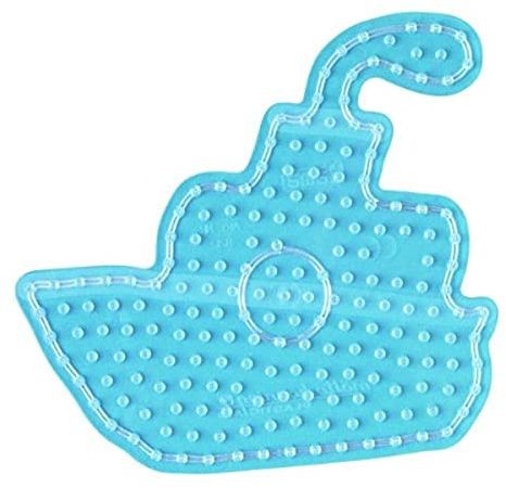 Hama Perlen 8212 Stiftplatte Schiff für Maxi Bügelperlen mit Durchmesser 10 mm, transparent, für Kinder ab 3 Jahren