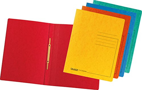 Original Falken 10er Pack Premium Schnellhefter. Made in Germany. Aus extra starkem Colorspan-Karton für DIN A4 kaufmännische Heftung farbig sortiert Hefter ideal für Büro und Schule