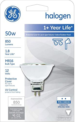 GE Lighting 81770 50 Watt MR16 Halogen Light Bulb On Card