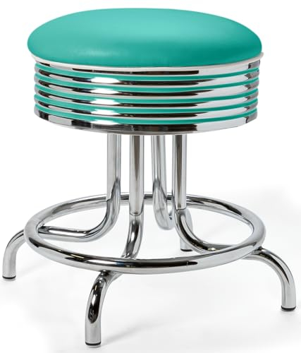 Bel Air Designerbarhocker 2er Set Barhocker Gastronomie Barstuhl Hocker Bar Stuhl 50s Diner Hochstuhl (Türkis)