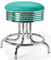 Bel Air Designerbarhocker 2-er Set Barhocker Gastronomie Barstuhl Hocker Bar Stuhl 50's Diner Hochstuhl (Türkis)