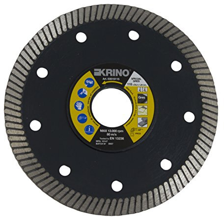 KRINO 3515115 Disco DIAMANTATO Speciale per gres porcellanato, Ceramica e Piastrelle in Genere, Acciaio