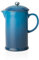 Le Creuset Kaffee-Bereiter/French Press mit Edelstahl-Presseinsatz, 1 L , Steinzeug, Marseille (Blau)