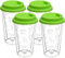 GRÄWE 4er Set Thermogläser, Thermobecher, Trinkglas aus Borosilikat, Doppelwandiger Becher, 300 ml, spülmaschinengeeignet, für Heiß und Kalt, mit To-Go-Deckel, grün