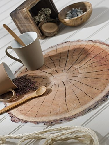 Calitex Set de 6 Tables Rond, PVC, Marron, 38x38 cm