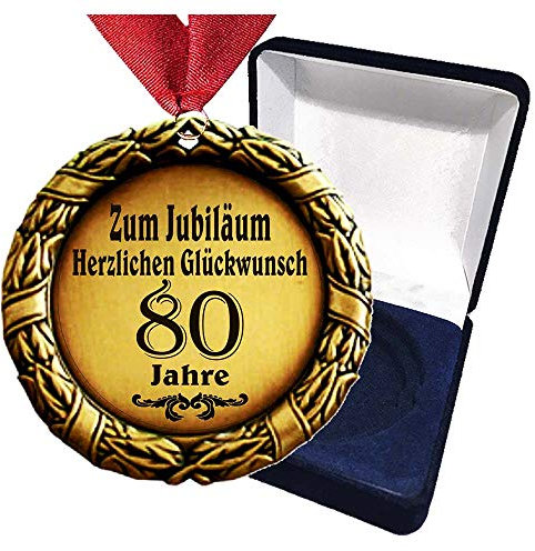 Larius Group Medaille Orden zum Jubiläum Geburtstag 80 Jahre Auszeichnung Ehrenorden zum Geburtstag Geschenk Jubilar Persönlichen Orden zum Geburtstag mit Schachtel
