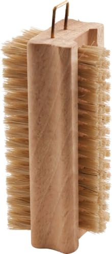 haug bürsten - Nagelreinigungsbürste doppelseitig aus Holz mit reinen Borsten - Maße: 10 x 4,5 x 4 cm - Made in Germany