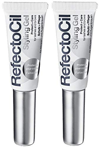 2er und Pflege Styling Gel Refectocil für Wimpern und Augenbrauenfarbe 9 ml