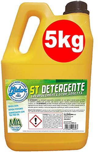 Detergente pavimenti STOP INSETTI, ST 5000 ml, con estratti di Citronella, Geranio e TEA TREE OIL, tiene lontano gli insetti e animali striscianti dalla tua casa (5kg)