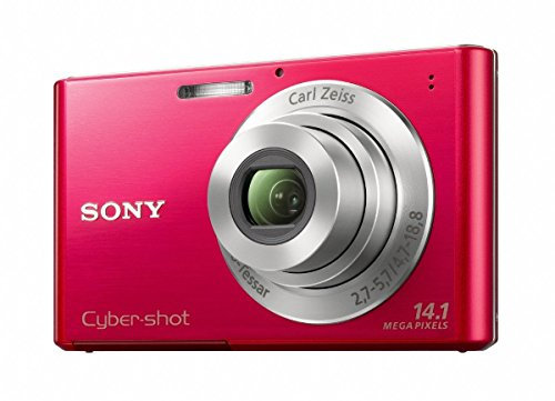 Sony DSC-W330 14.1MP 4X Wide Angle Zoom Digital Camera with Digital Image Stabilization and 3-Inch LCD Screen (Red) (Renewed)