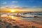 Muralo Photo Wallpaper Beach 90 x 135 cm Non-Woven Wallpaper Sea Sky Sunset Living Room Bedroom Modern Wall Pictures XXL Nature Panorama Water Wall Decoration