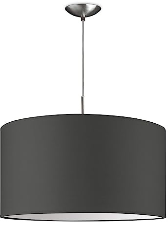 Home Sweet Home Moderne Hängelampe Tube Deluxe Bling | 50/50/100cm | Anthrazit | Hängelampe mit Lampenschirm aus Stoff | für E27 LED-Lampe | geeignet für Wohnzimmer, Schlafzimmer