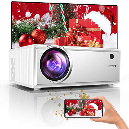 Vidéoprojecteur WiFi, YABER Mini Projecteur Portable Soutien 1080P, Son HiFi, Fonction de Zoom, Rétroprojecteur Compatible iPhone, Android, TV Stick, Projecteur LED pour Home Cinéma