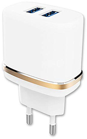 Chargeur Secteur pour Blackberry Priv Chargeur Puissant et Rapide 2X USB 5V / 2,1A + 1A Soit 3.1A au Total, Dual-USB outputs Charger Rapidement et en Toute sécurité