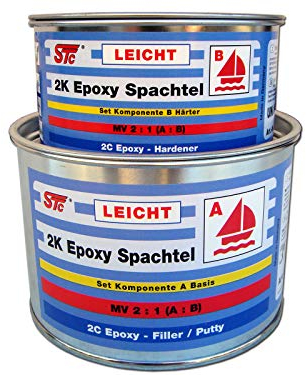 480 g / 800 ml STC 2K Epoxy Spachtelmasse LEICHT Set Bootsspachtel Set Epoxyspachtel (480 g / 800 ml Set)