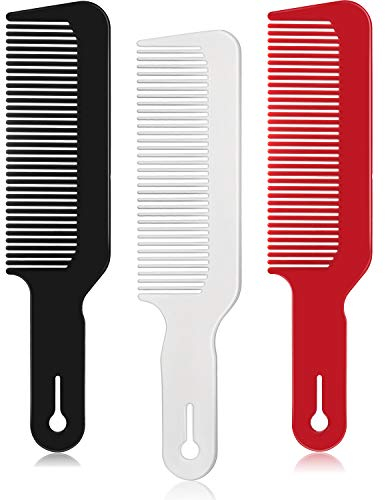 Barbier 3er Set - Kamm Clipper Kämme für Clipper Schnitte und Flattops (░Schwarz░, Weiß, Rot)
