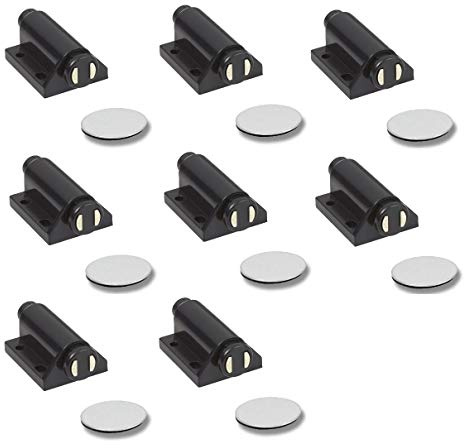 UMAXO® Push-to-Open Türöffner Federschnapper, automatischer magnetischer Druckverschluß | Tür Druckschnapper Touch-Latch | Federschnapp-Verschluss mit selbstklebendem Gegenstück (8 Stück)
