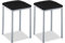 ASTIMESA - Taburetes de Cocina tapizado - Estructura sólida y Firme - Estructura Color Aluminio y Asiento en Polipiel - Color del Asiento: Negro. Contenido: 2 Unidades. Medidas: 35 x 35 x 45 cm