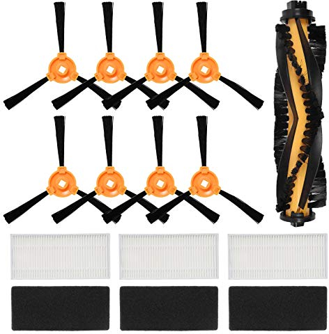 ZITFRI Kit Recambio para Cecotec Conga Excellence 990 Robot Aspiradora, 12 Pcs Set de Accesorios 3 Pares de Filtros Hepa, 8 Cepillos Laterales y 1 Cepillo Principal, Repuestos