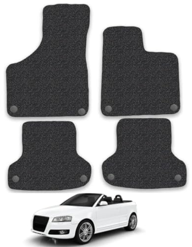 Audi A3 (2003-2012) [Convertible] Carpet Car Mats | Black Edge Trim Tailored Fit Floor Mats Full Coverage Protection Accessories Easy Clean Anti Slip Made in the UK